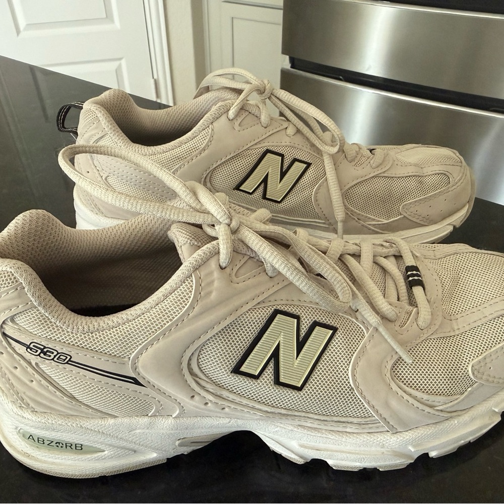 New Balance Cream Athletic Shoes